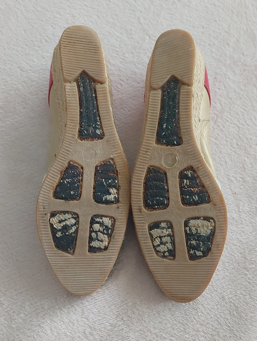 EVAN PICONE SPORT Peep-Toe Espadrille Wedges in Colors Navy, Gold, White & Red